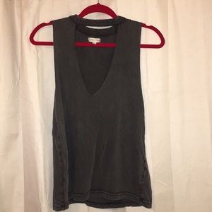 NWOT Stone cut out sleeveless tee